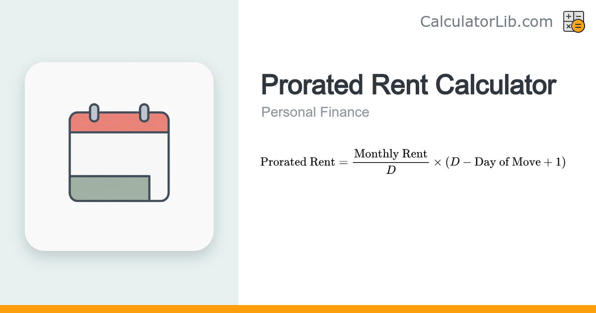 Prorated Rent Calculator - CalculatorLib