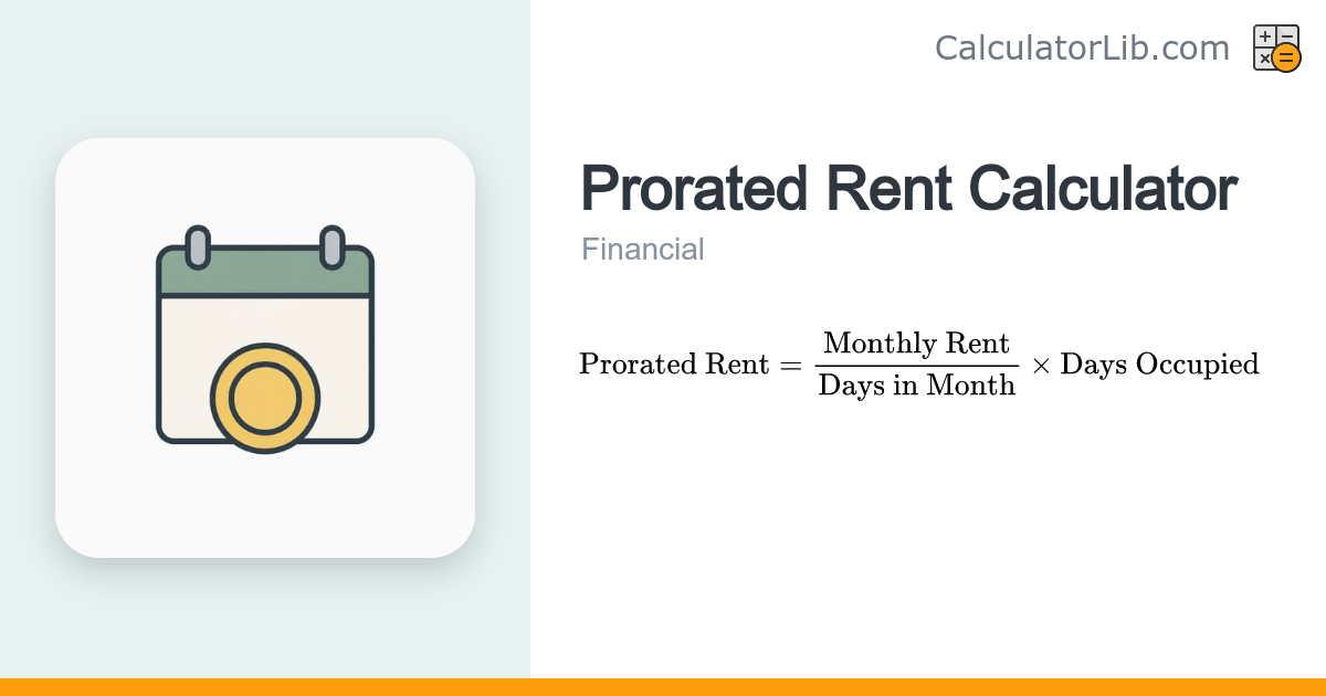Prorated Rent Calculator - Monthly Rent Proration - CalculatorLib