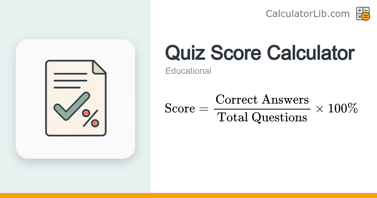 Quiz Score Calculator – Percentage & Grade - CalculatorLib