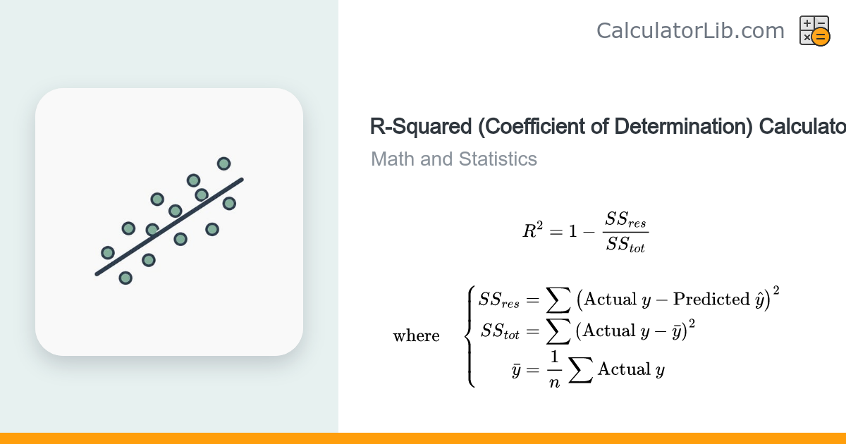 R-Squared (Coefficient of Determination) Calculator - CalculatorLib