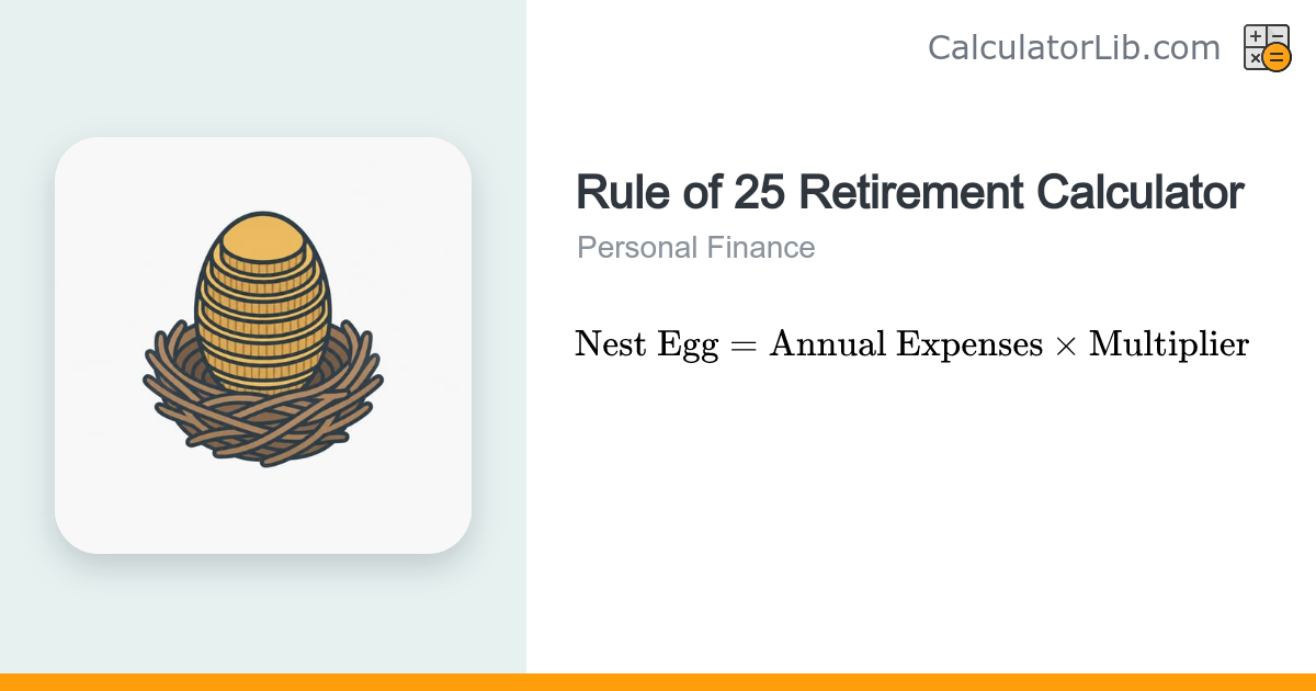 Rule of 25 Calculator — Retirement Number from Spending - CalculatorLib