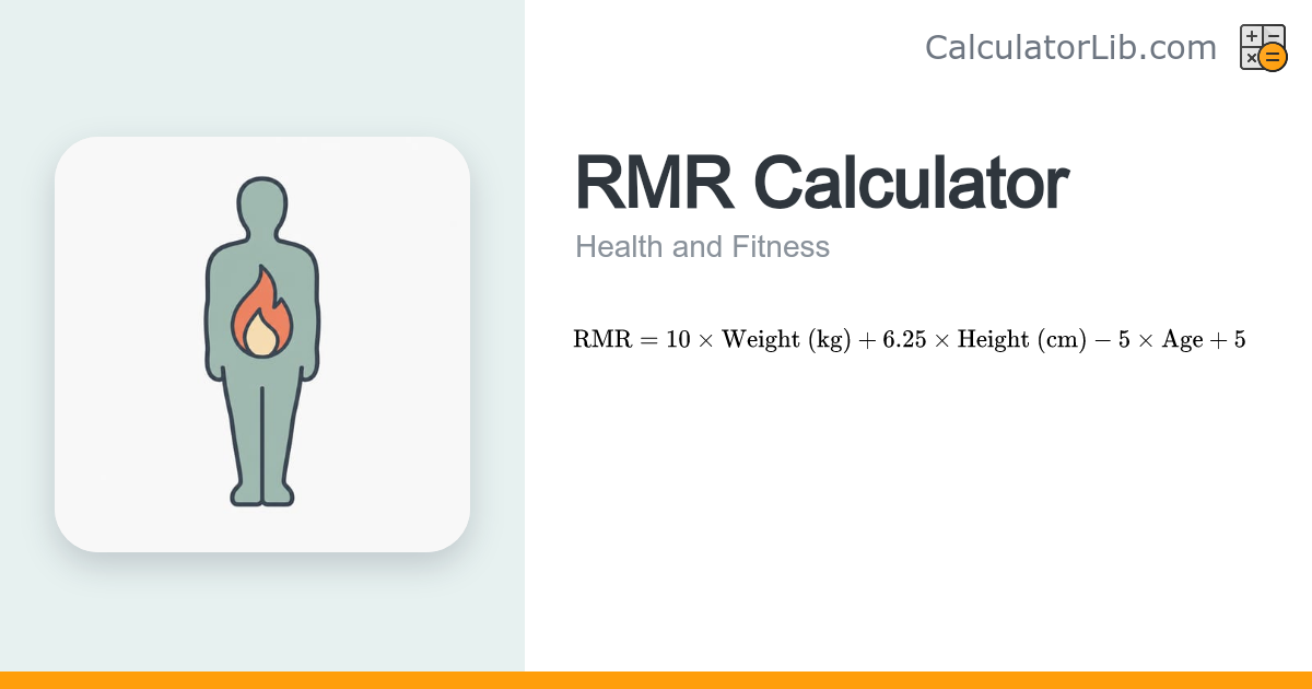 RMR Calculator – Calculate Your Resting Metabolic Rate - CalculatorLib