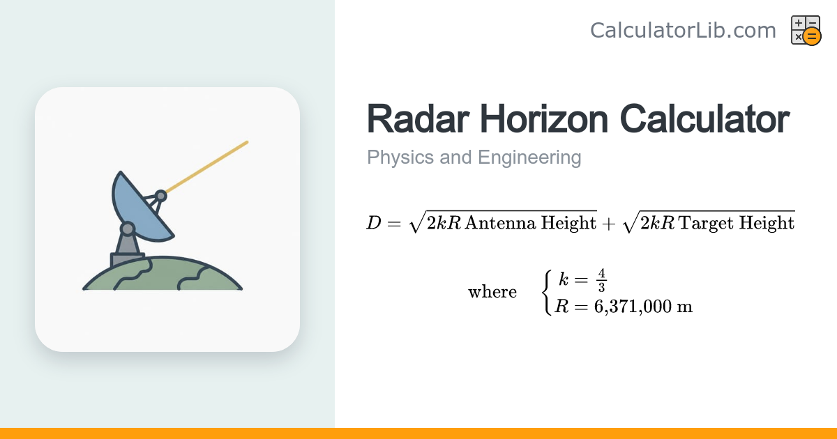 Radar Horizon Calculator - Line of Sight Distance - CalculatorLib
