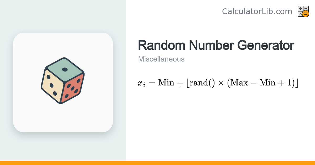 Random Number Generator — Pick a Number in a Range - CalculatorLib