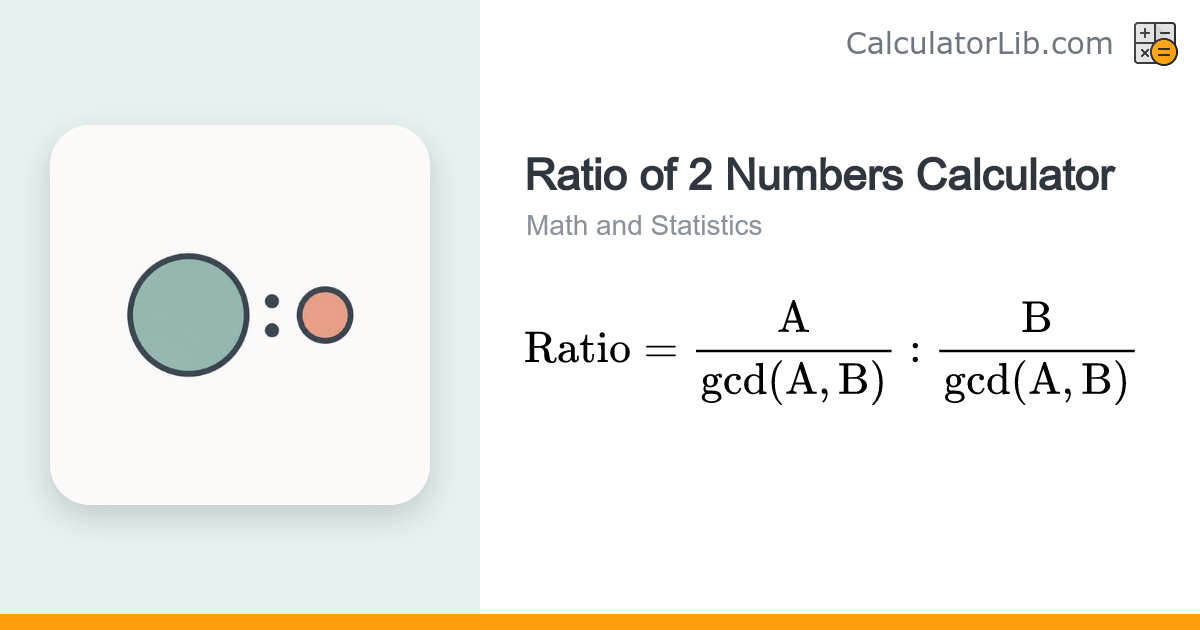 Ratio of 2 Numbers Calculator — Simplify A:B - CalculatorLib