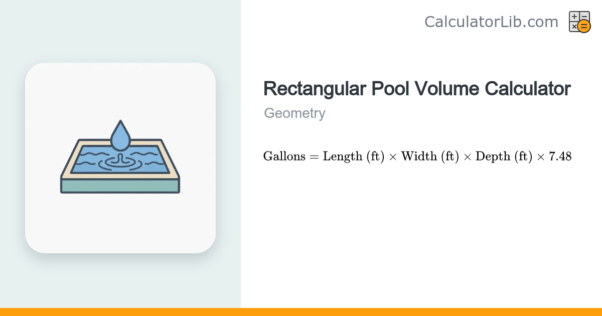 Rectangular Pool Volume in Gallons Calculator - CalculatorLib