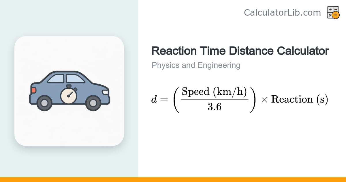 Reaction Time Distance Calculator | Stopping Distance - CalculatorLib