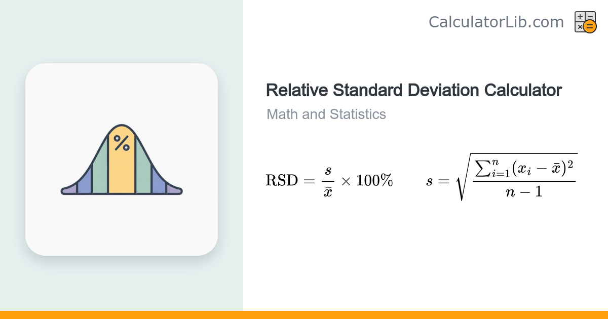 Relative Standard Deviation Calculator (RSD / %CV) - CalculatorLib