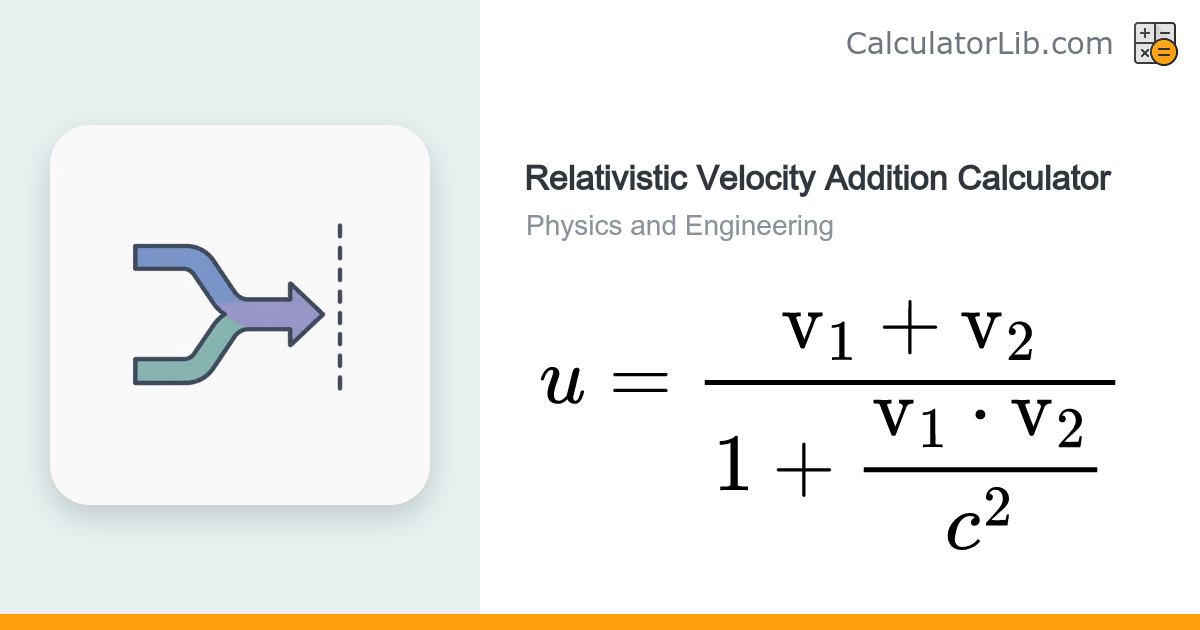Relativistic Velocity Addition Calculator (Special Relativity ...