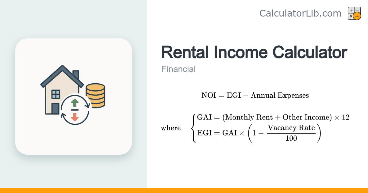 Rental Income Calculator – Net Operating Income - CalculatorLib