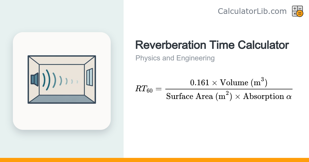 Reverberation Time Calculator (Sabine RT60) - CalculatorLib
