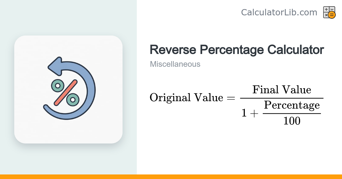 Reverse Percentage Calculator - CalculatorLib