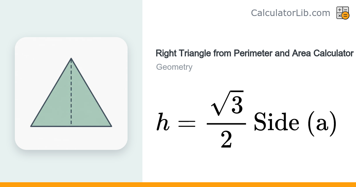 Right Triangle from Perimeter and Area Calculator - CalculatorLib