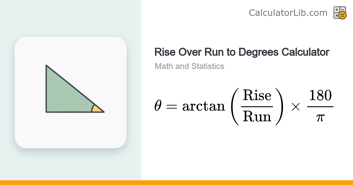 Rise Over Run to Degrees Calculator | Slope Angle - CalculatorLib