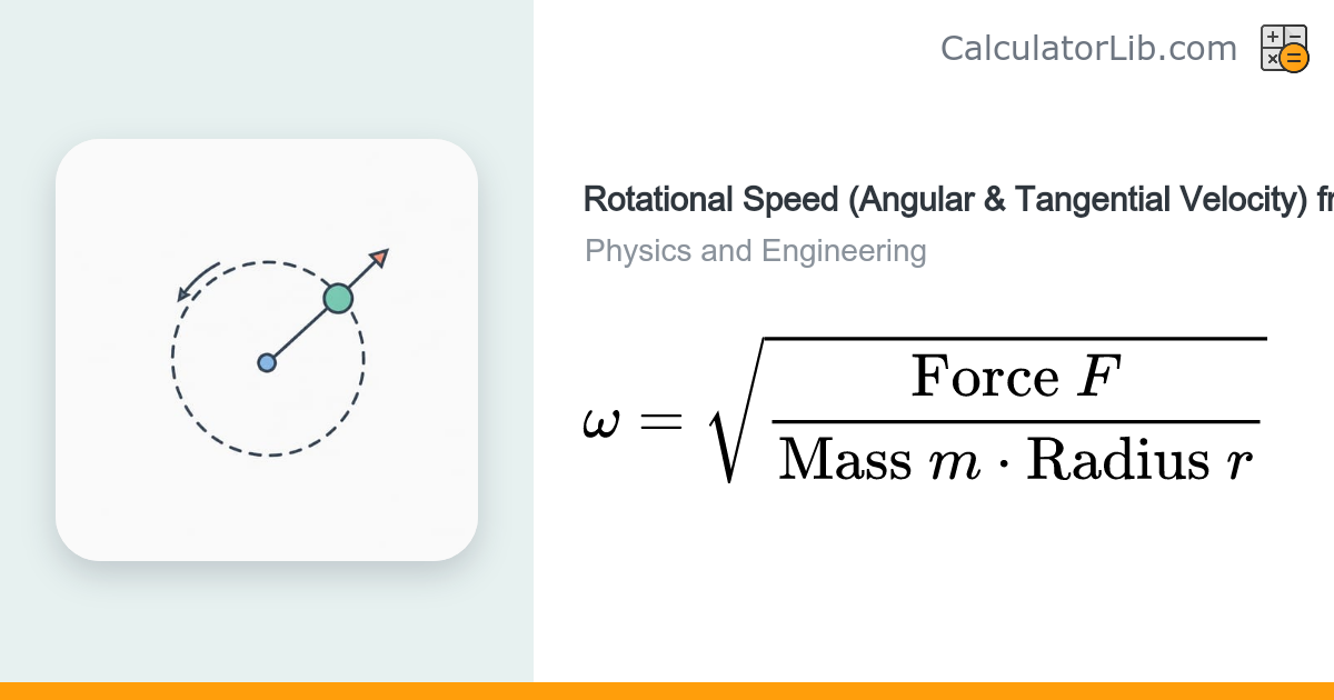 Rotational Speed from Centrifugal Force Calculator - CalculatorLib
