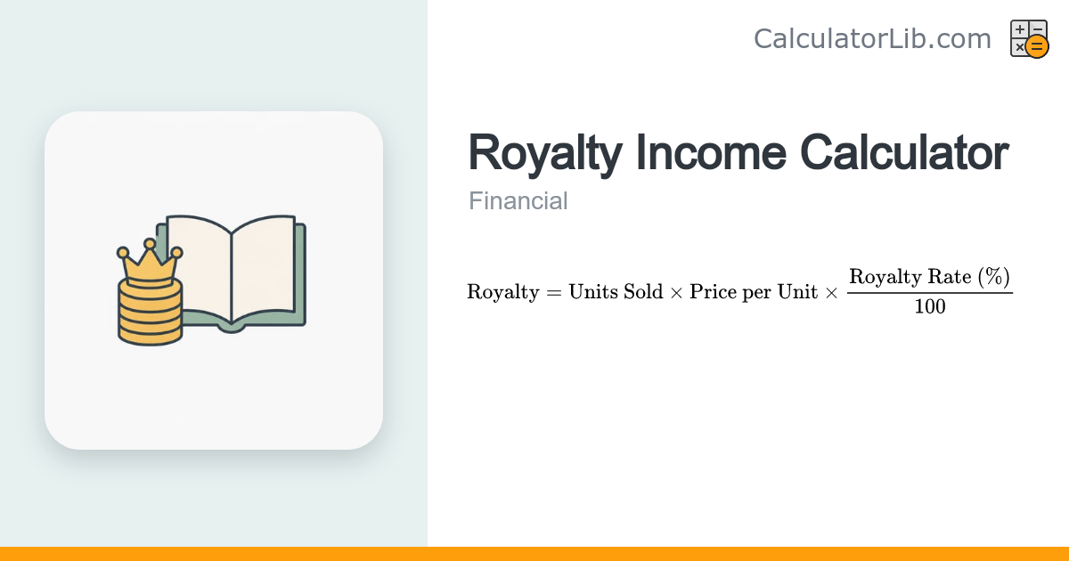 Royalty Income Calculator | Estimate Earnings - CalculatorLib