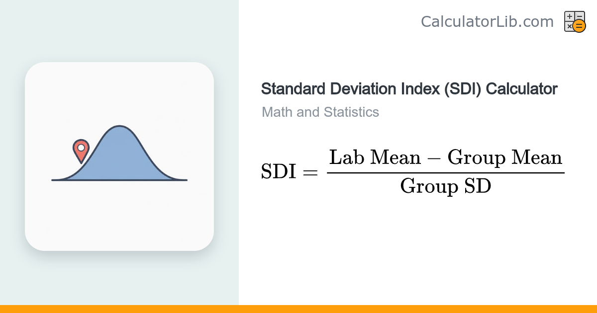 Standard Deviation Index (SDI) Calculator - CalculatorLib