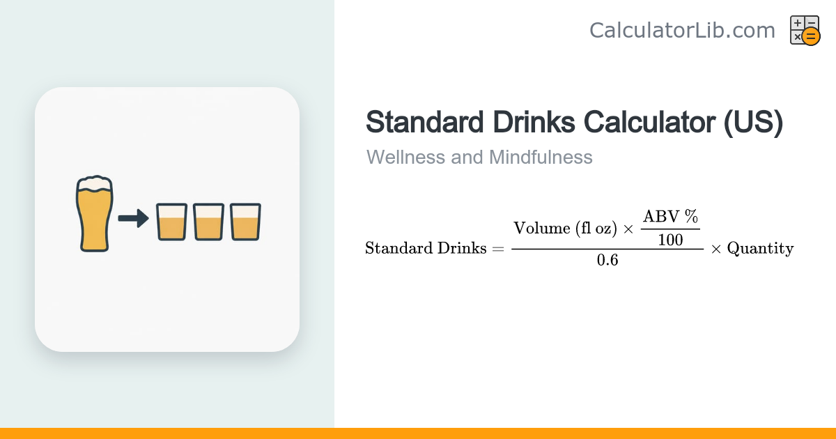 Standard Drinks Calculator (US) – Alcohol Units - CalculatorLib