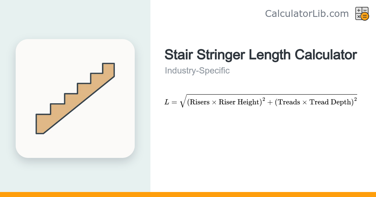 Stair Stringer Length Calculator | Diagonal Cut Length - CalculatorLib