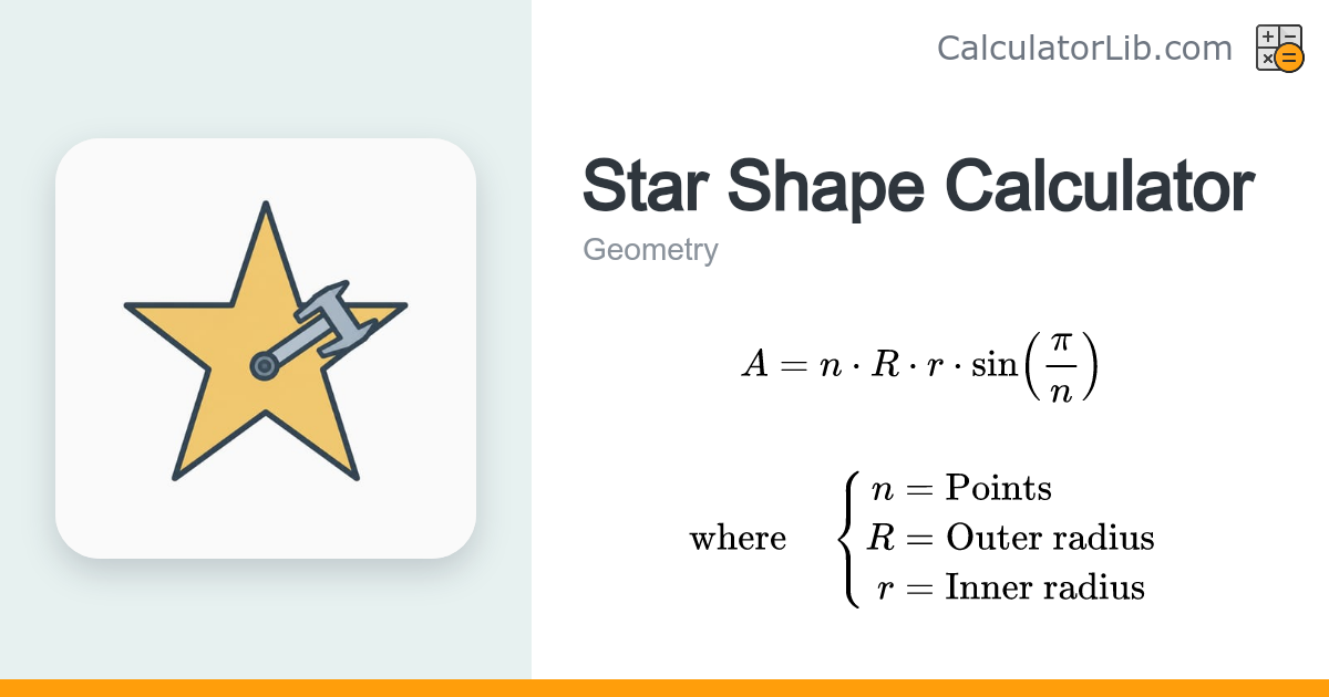 Star Shape Calculator – Area & Perimeter of a Star Polygon - CalculatorLib