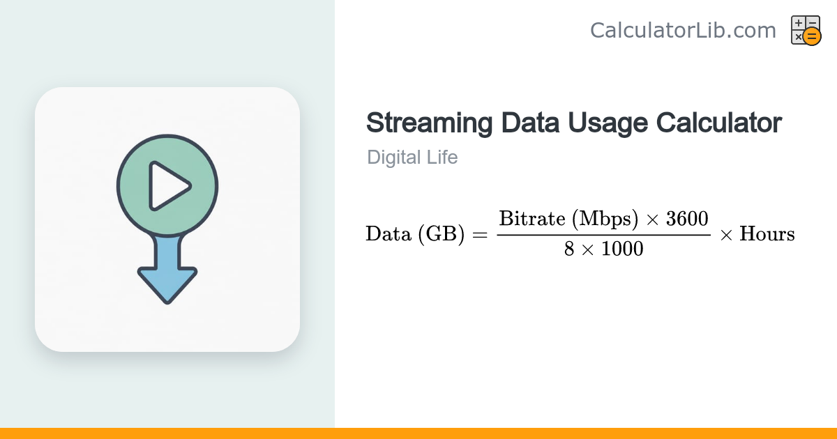 Streaming Data Usage Calculator | GB per Hour by Quality - CalculatorLib