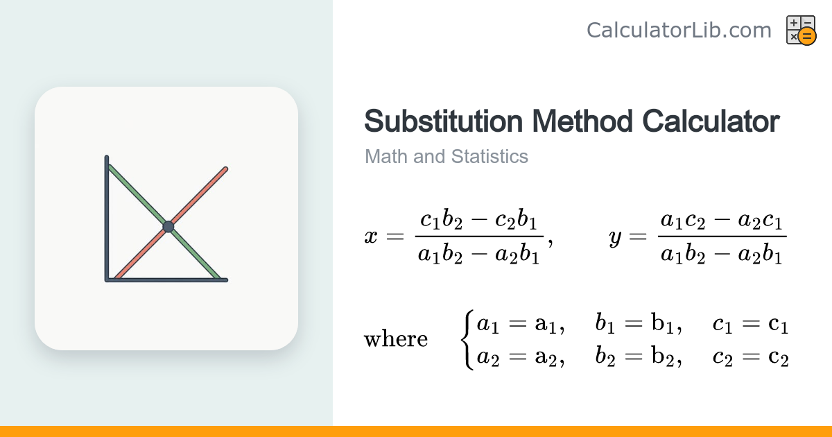 Substitution Method Calculator – Solve 2×2 Linear Systems - CalculatorLib