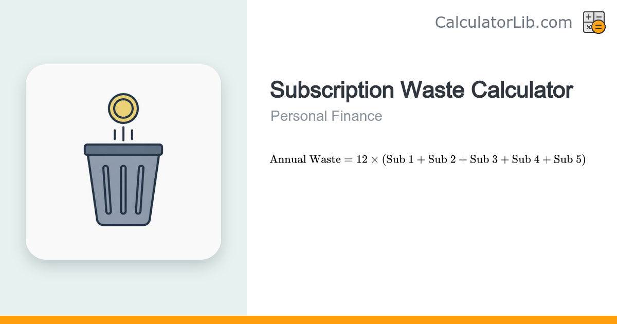 Subscription Waste Calculator — Unused Subscriptions Cost - CalculatorLib