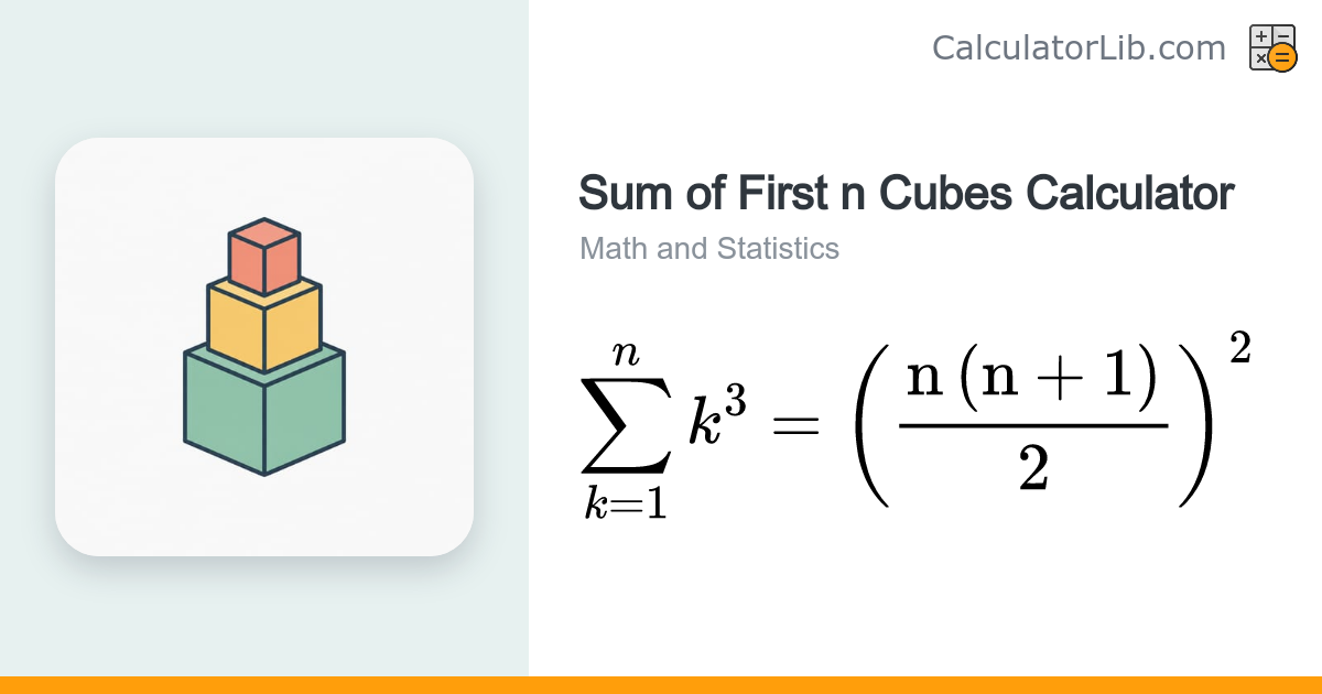 Sum of First n Cubes Calculator — Σk³ - CalculatorLib