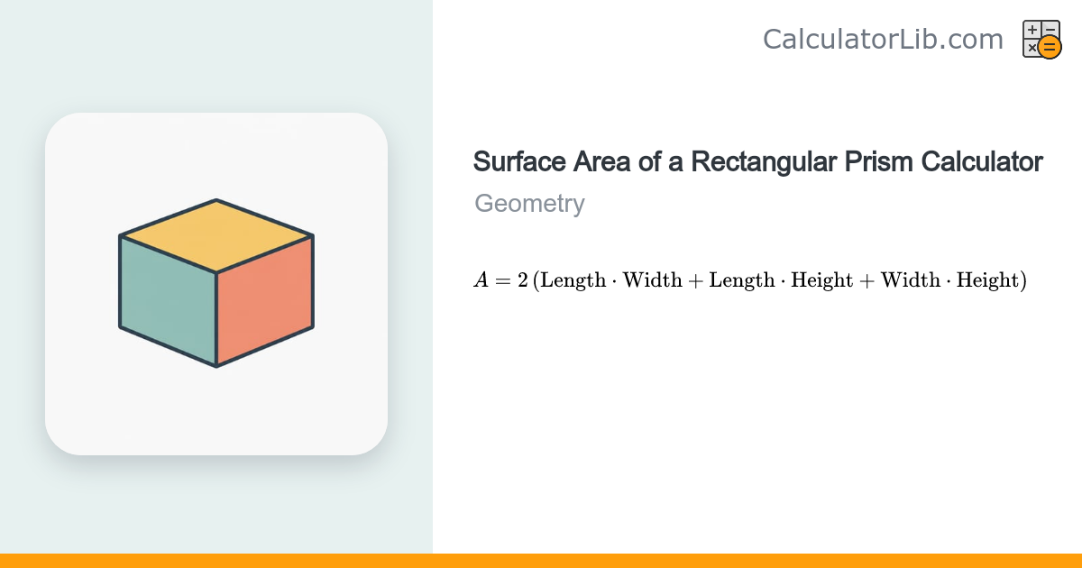 Surface Area of a Rectangular Prism Calculator - CalculatorLib