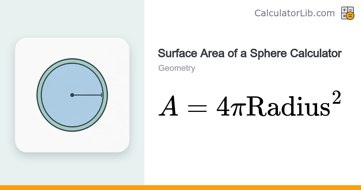 Surface Area of a Sphere Calculator | A = 4πr² - CalculatorLib