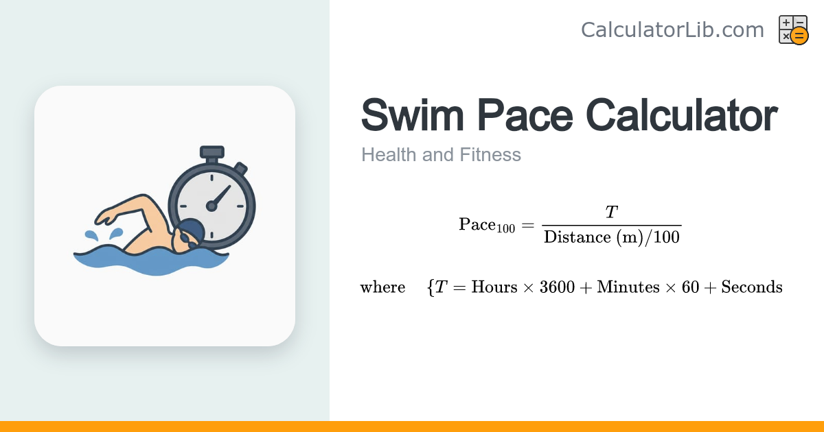 Swim Pace Calculator — Pace per 100m & Speed - CalculatorLib