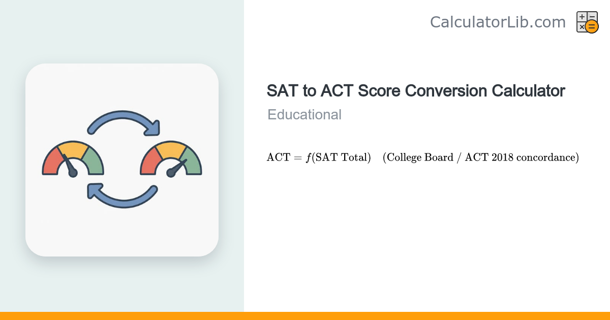 SAT to ACT Score Conversion Calculator - CalculatorLib