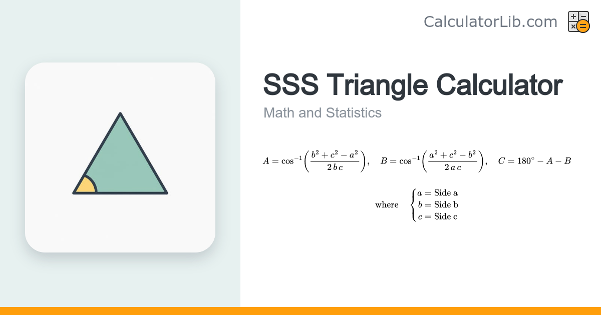 SSS Triangle Calculator — Solve Angles from 3 Sides - CalculatorLib