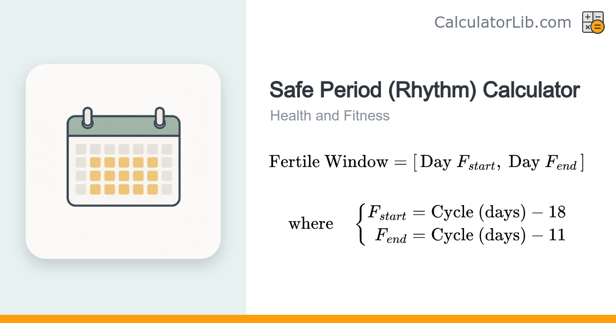 Safe Period (Rhythm) Calculator — Fertile Days - CalculatorLib