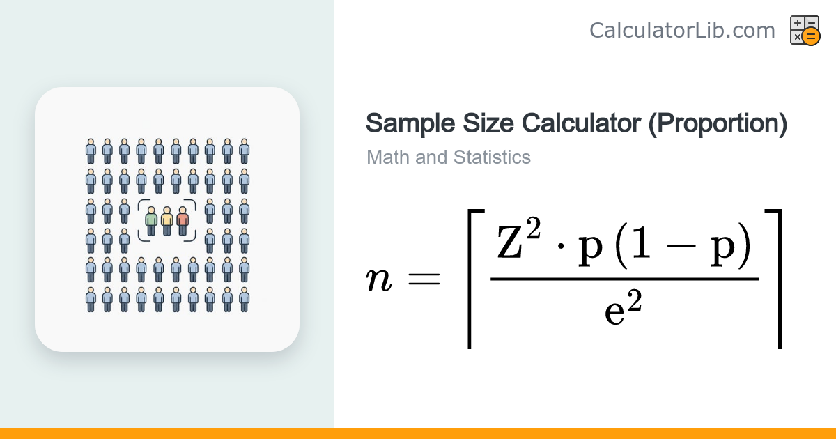 Sample Size Calculator for Proportions (Survey) - CalculatorLib