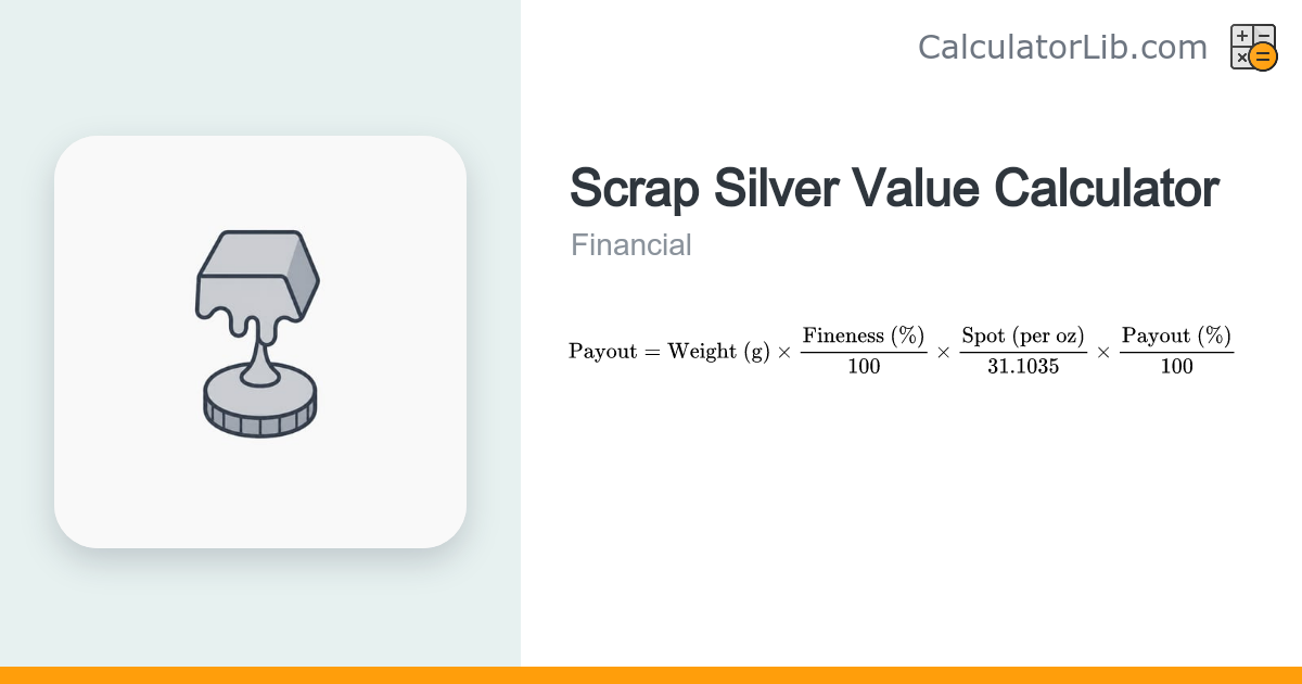 Scrap Silver Value Calculator – Melt & Payout - CalculatorLib