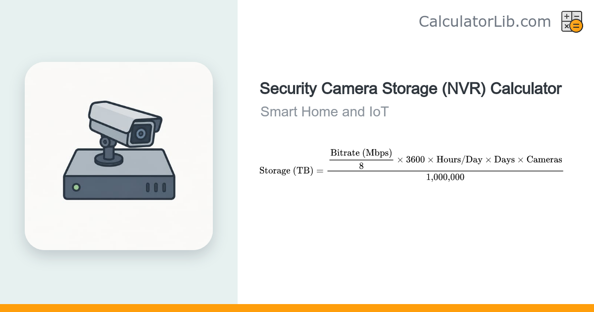 Security Camera Storage (NVR) Calculator - CalculatorLib