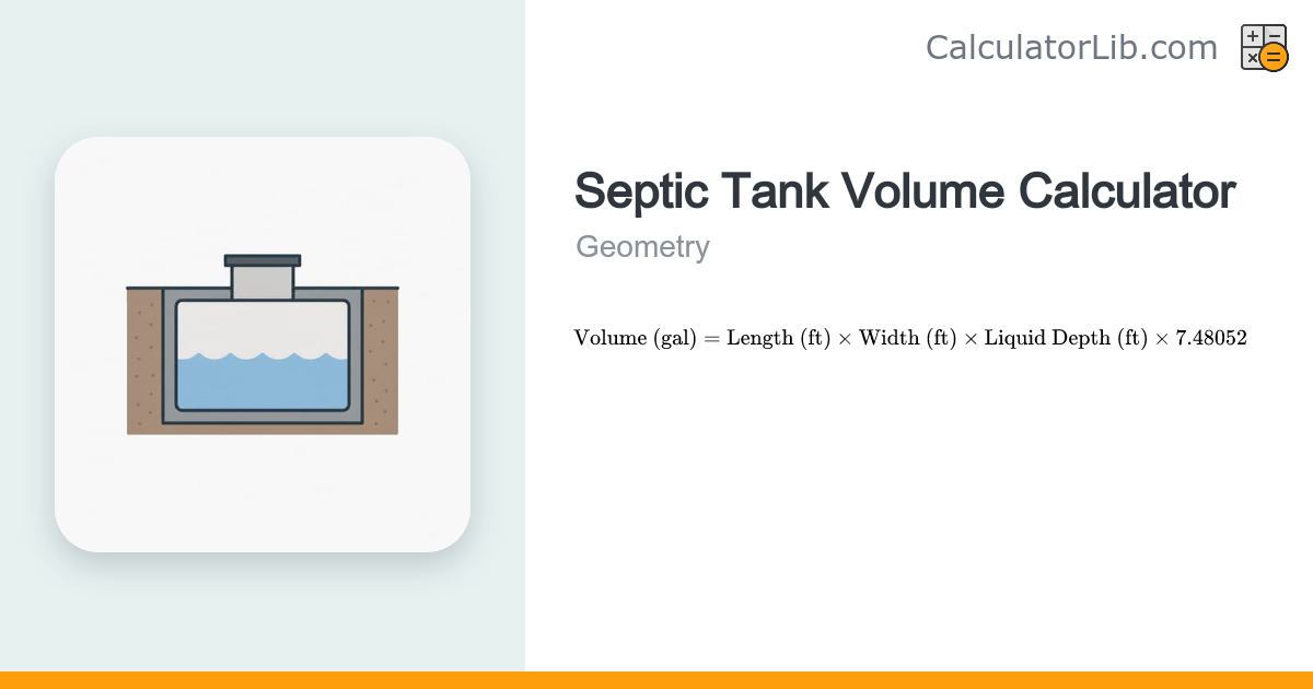 Septic Tank Volume Calculator — Gallons - CalculatorLib