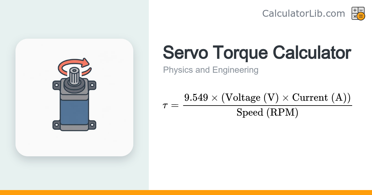 Servo Torque Calculator – Estimate Torque from Voltage, Current, RPM ...