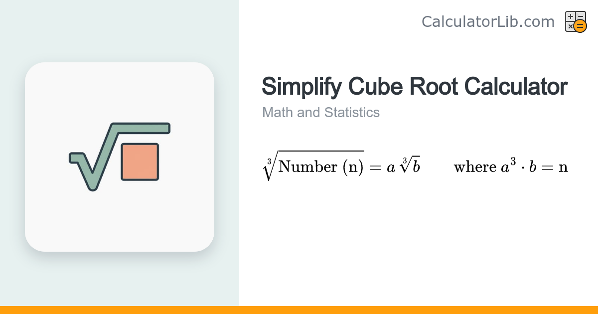 Simplify Cube Root Calculator — Radical Form - CalculatorLib