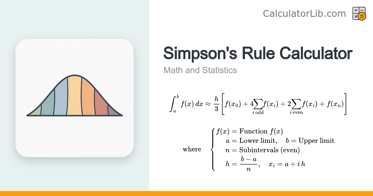 Simpson's Rule Calculator – Numerical Integration - CalculatorLib