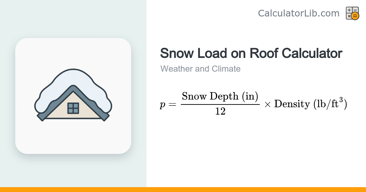 Snow Load on Roof Calculator (psf) - CalculatorLib