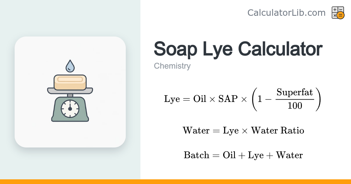 Soap Lye Calculator — NaOH for Saponification - CalculatorLib