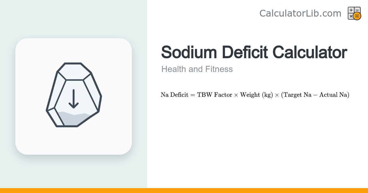 Sodium Deficit Calculator | Na Replacement Estimate - CalculatorLib