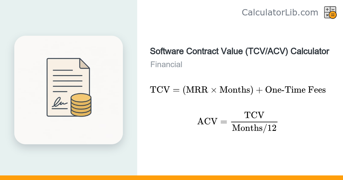 Software Contract Value (TCV/ACV) Calculator - CalculatorLib