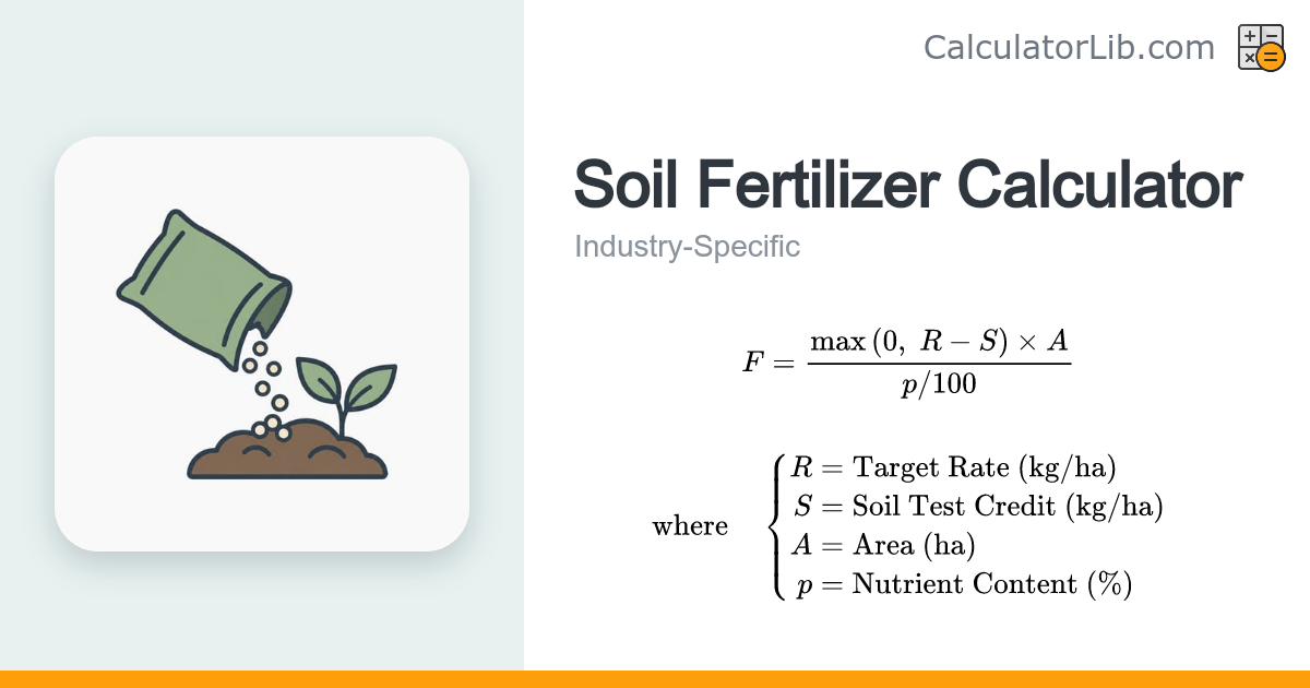 Soil Fertilizer Calculator | Fertilizer Rate Tool - CalculatorLib