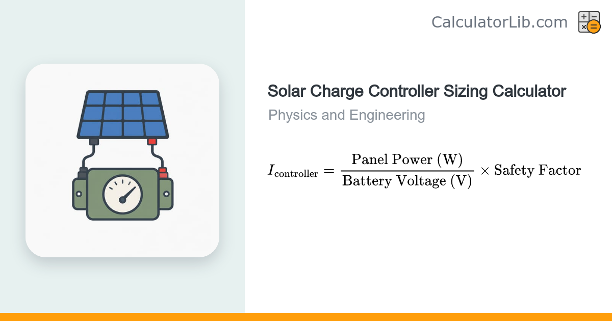 Solar Charge Controller Sizing Calculator | Amps - CalculatorLib