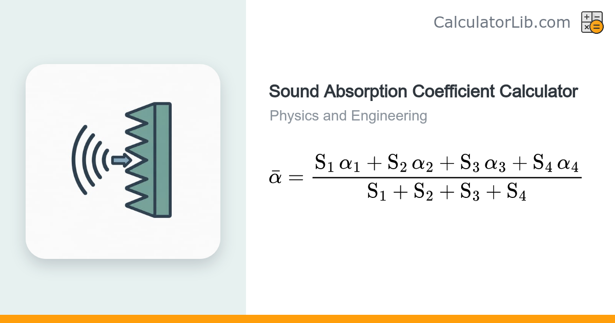 Sound Absorption Coefficient Calculator (Average α) - CalculatorLib