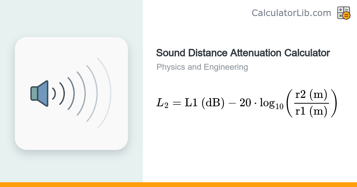 Sound Distance Attenuation Calculator (dB) - CalculatorLib