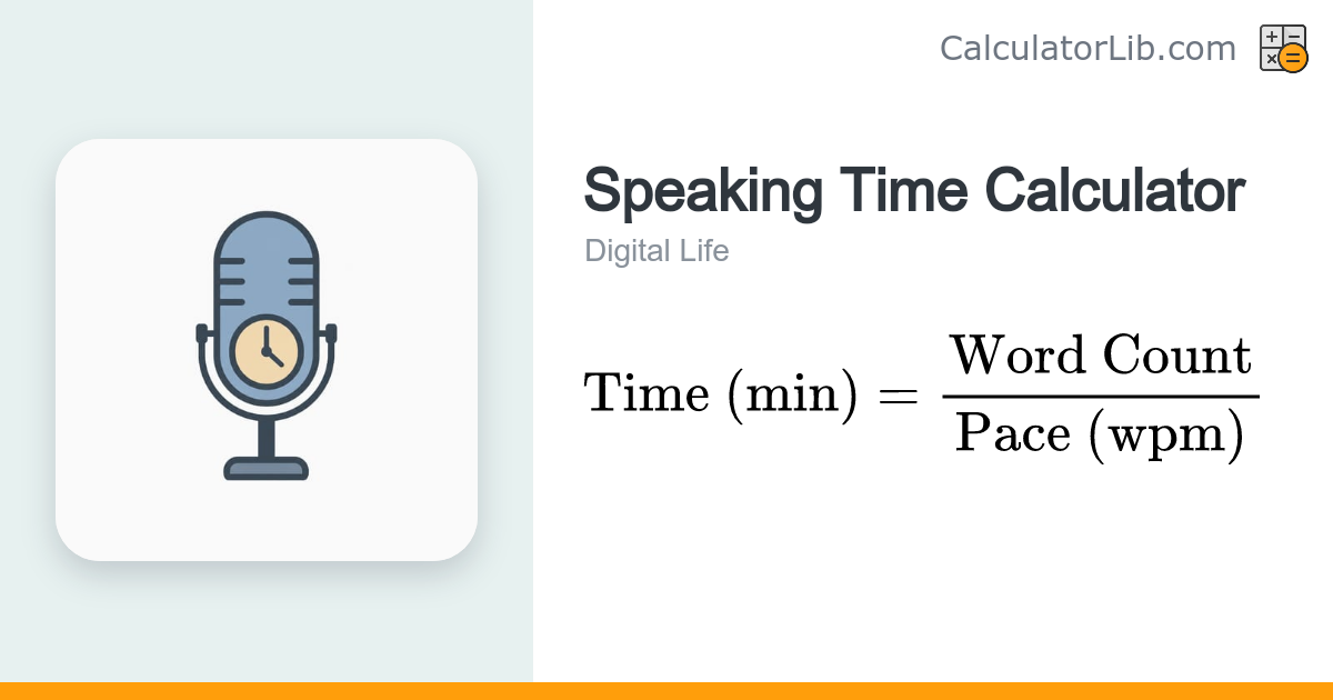 Speech / Speaking Time Calculator — Words to Minutes - CalculatorLib